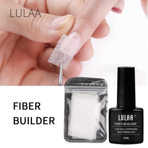 Envoltura de uñas de fibra de vidrio, 20/10 Uds., fibra de vidrio para extensión de uñas de fibra de vidrio con pegamento para construcción de fibra UV de 15ml, Kit de herramientas de decoración de uñas TSLM1 ► Foto 1/6