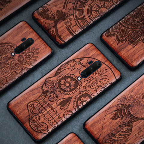 Funda de madera auténtica para móvil, carcasa de marco de TPU para Oneplus 8 Pro, Oneplus 8 t, 7t, Oneplus 7 Pro, 6T, 6t ► Foto 1/6