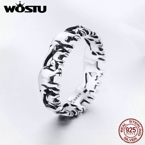 WOSTU-anillo familiar de elefante Animal para mujer, sortija de boda con dedo de Plata de Ley 925 auténtica, regalo de joyas de fiesta, FIR344, 100% ► Foto 1/6