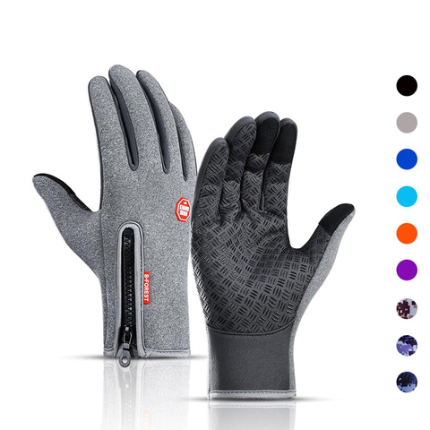 Guantes de esquí impermeables para hombre y mujer, guantes de esquí impermeables a prueba de viento, 15 estilos, guantes cálidos y de moda para deportes de equitación con cremallera ► Foto 1/6