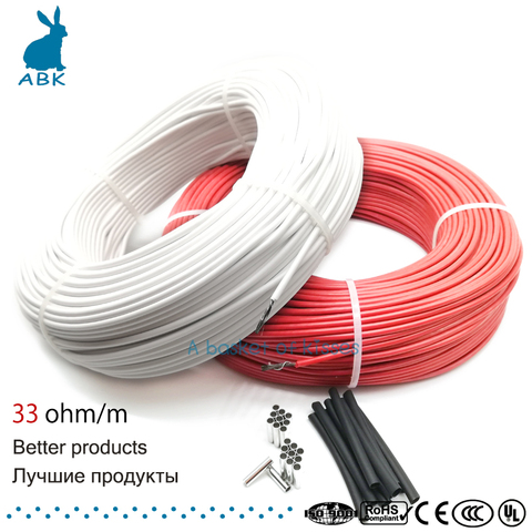 Cable de calefacción de fibra de carbono, cable de calefacción de 33ohm, 12K, cable de calefacción eléctrico de alta calidad, infrarrojo, nuevo ► Foto 1/6