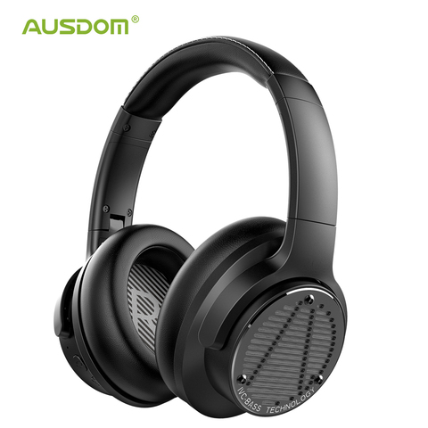 AUSDOM BASS ONE-auriculares, inalámbricos por Bluetooth 5,0, auriculares con cancelación activa de ruido y graves superprofundos ► Foto 1/6