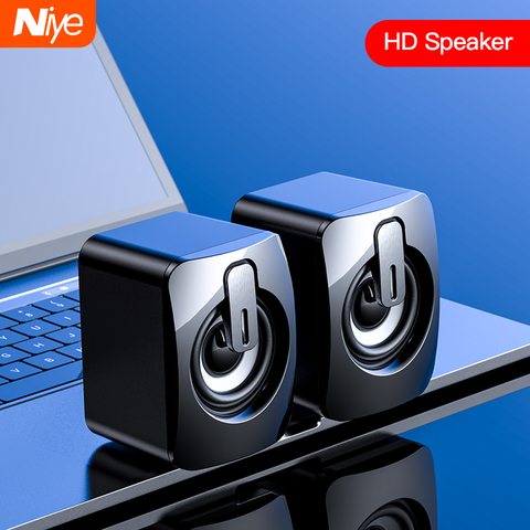 Mini altavoz de ordenador, altavoces cableados con USB, sonido estéreo 3D, envolvente, para PC, portátil, Notebook, sin altavoces de bluetooth ► Foto 1/6