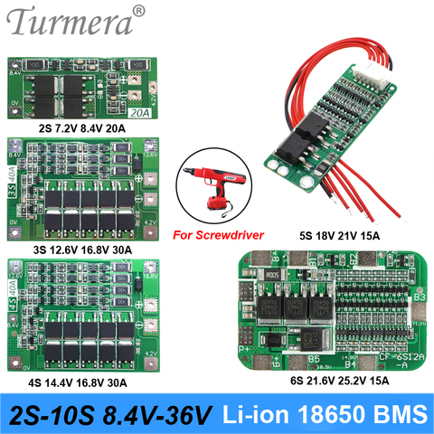 2S 3S 4S 5S 6S 10S 13S Li-Ion de la batería de litio 18650 cargador PCB protección BMS placa para destornillador batería Lipo módulo celular ► Foto 1/6