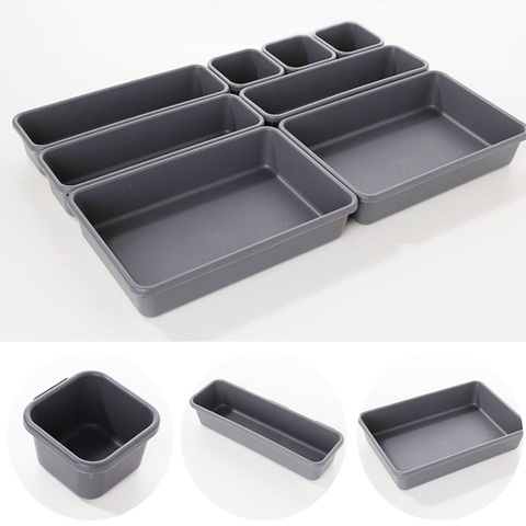 8 unids/set ajustable caja organizadora con cajones bandejas hacer cosméticos artículos soporte divisor cocina armario de baño, caja de joyería ► Foto 1/6