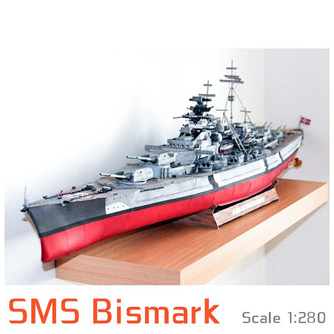 Bismark-modelo de papel alemán Bismarck battleship GPM182, versión completa 1:280 ► Foto 1/6