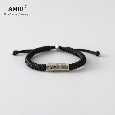 AMIU-Pulseras y brazaletes hechos a mano de color rojo de la suerte para hombre, accesorios hechos a mano, joyería de la suerte para amantes ► Foto 1/6