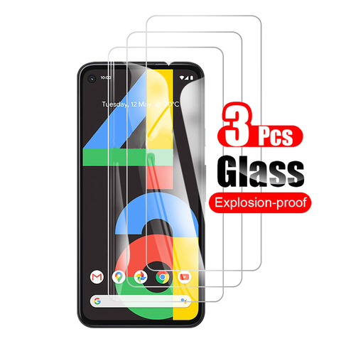 Protector de pantalla de vidrio templado para Google Pixel 4A, película protectora para Google Pixel 4A Pixel4A de 5,81 pulgadas, 9H, 0,26mm, 3 uds. ► Foto 1/6