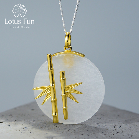 Lotus Fun de bambú Natural, creativo, hecho a mano, joyería fina de diseño, colgante único fresco sin collar ► Foto 1/6