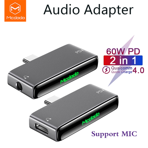 Mcdodo-Adaptador de Audio tipo C a conector de 3,5mm, convertidor de Audio Digital de alta fidelidad, 60W, PD, Cha rápida ► Foto 1/6