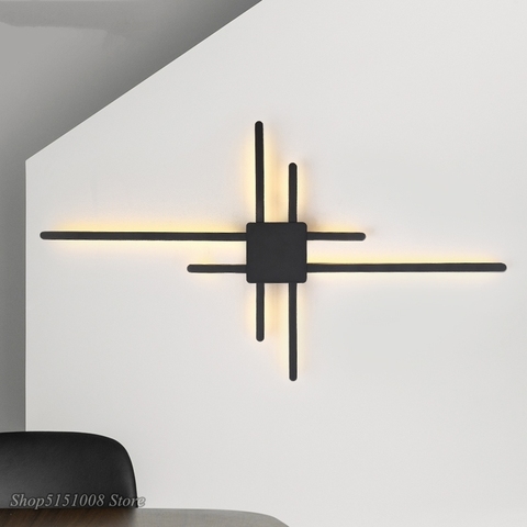 Lámparas de pared de aluminio de línea moderna, luces Led de pared minimalistas nórdicas para decoración para sala de estar y dormitorio ► Foto 1/6