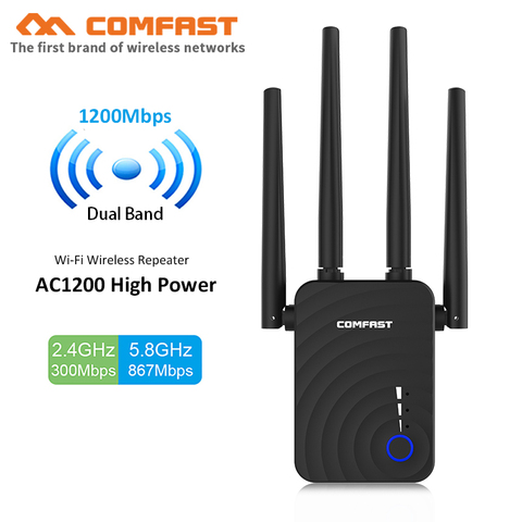 Comfast CF-WR754AC-enrutador inalámbrico N para el hogar, repetidor Wifi de 5Ghz de largo alcance, extensor de señal con antena wifi de 4 * 2dbi, 1200Mbps ► Foto 1/6