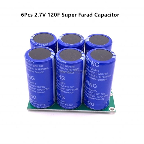 Super capacitores de faradio 6 uds 2,7 V 120F Super condensador con la Junta de protección doble filas 16V 20F 