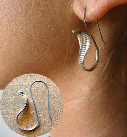 Pendientes de serpiente de la Cobra egipcia para mujer, joyería egipcia para mujer, joyería de moda para mujer, estilo de roca Puck de Egipto ► Foto 1/5