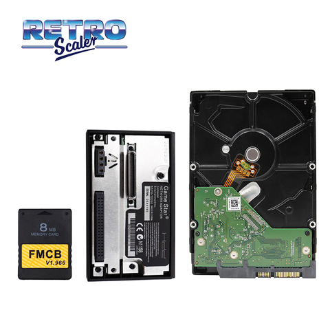 Disco duro SATA de 3,5 pulgadas, 80GB/320GB/500GB/1TB/2TB con juegos + FMCB v1.966 8/16/32/64MB, tarjeta de memoria para PS2 + adaptador para disco duro SATA ► Foto 1/6