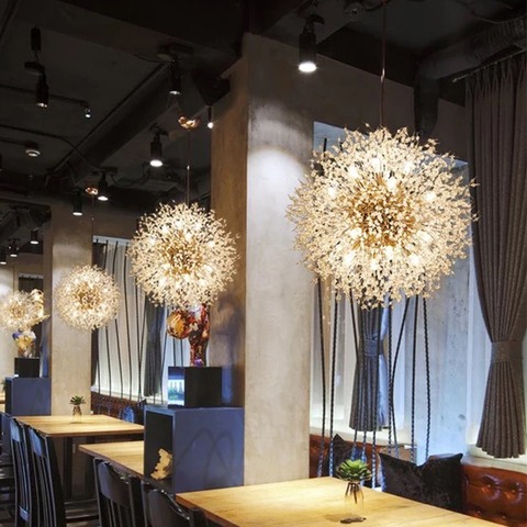 Luces colgantes de diente de león de cristal nórdico, lámpara de lujo, creativa, para sala de estar, restaurante, dormitorio, colgante de decoración para el hogar ► Foto 1/5