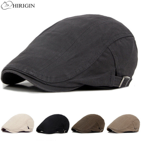 Gorros de boina ajustables para exteriores, sombreros transpirables con visera de hueso para hombre, boinas planas sólidas con diseño de espiga para mujer ► Foto 1/6