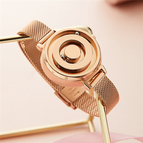 EUTOUR-Reloj de lujo de oro magnético para mujer, pulsera de cuarzo de acero inoxidable 2022 ► Foto 1/6