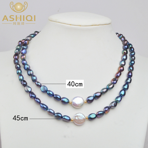 ASHIQI-gargantilla de Perla Barroca de agua dulce para mujer, Collar de plata de ley 925, joyería, collares 2022 ► Foto 1/6