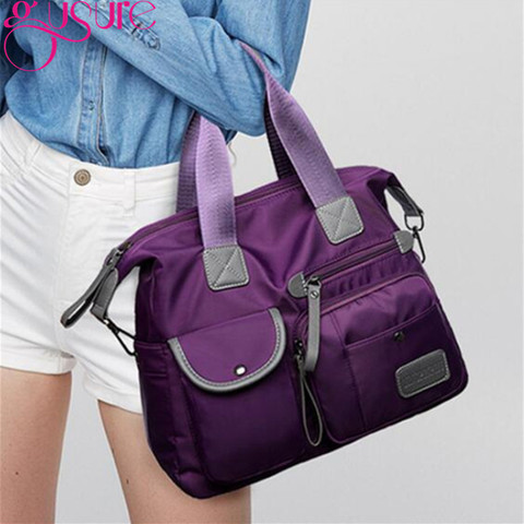 Gusure-Bolso de hombro con múltiples bolsillos para mujer, bolsa de mano de gran capacidad multifunción con cremallera para viaje al aire libre, portátil, nueva moda ► Foto 1/6