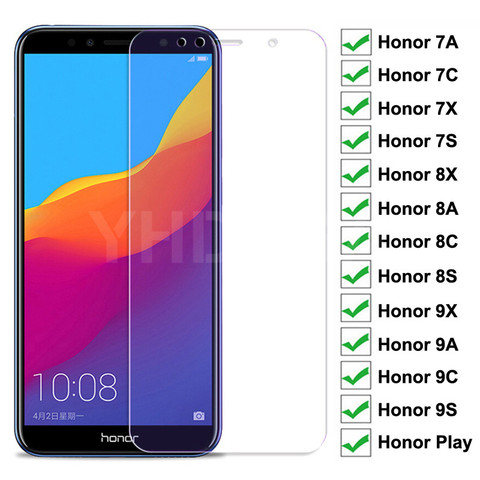 Protector de pantalla de vidrio templado 9H para móvil, Protector de pantalla de vidrio templado para Huawei Honor 8X 8A 8C 8S, Honor 7A 7C 7X 7S 9X 9A 9C 9S ► Foto 1/6