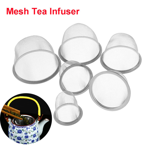 Reutilizable de malla de acero inoxidable colador Infusor de té tetera de té de hoja de filtro de vasos diámetro 5-9,5 CM para la cocina ► Foto 1/6