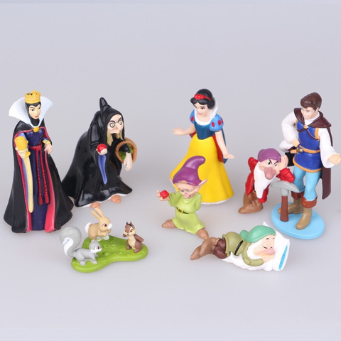 Figuras de Princesas de Disney, Blancanieves y los siete enanitos, Reina Bruja, princesas, modelos de muñecas en Pvc para niñas, regalo de cumpleaños ► Foto 1/6