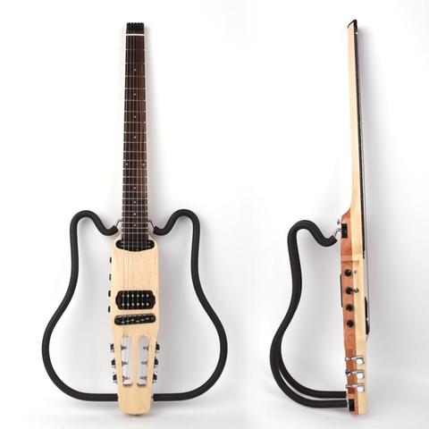 Guitarra Eléctrica silenciosa de viaje, sin cabeza, de buena calidad, con efecto incorporado, portátil, plegable, envío gratis ► Foto 1/6