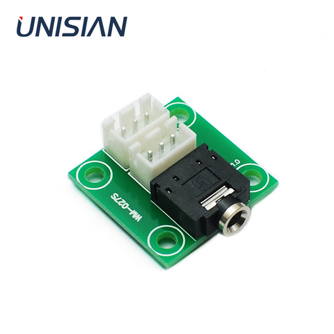 UNISIAN-Placa de conexión de señal de audio, conector aux de 3,5mm, enchufe a 2,54mm, adaptador de interfaz de 3 pines para amplificador de hogar ► Foto 1/4