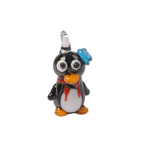 Qianbei-Lámpara de Murano hecha a mano, colgante de pingüino de colores mezclados, collares ► Foto 1/4