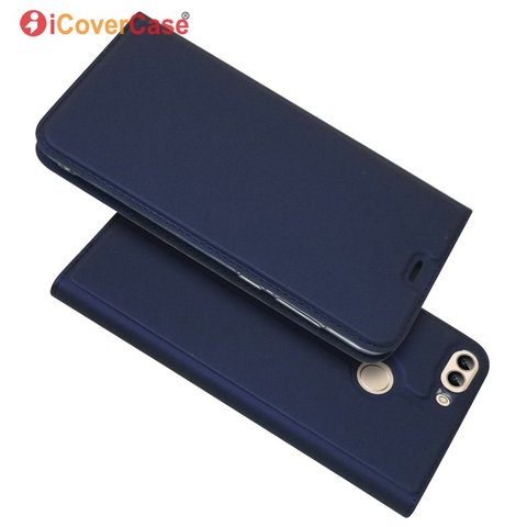 Funda tipo billetera para Huawei P Smart Flip fundas de cuero para teléfono con Cable gratis para Huawei P Smart Magnet Book Card Coque Hoesje Etui ► Foto 1/6