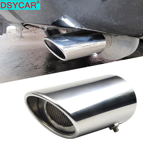 DSYCAR 1 Uds Universal de acero inoxidable tubo de escape de coche punta cola silenciador cubierta de estilo de coche para Fiat, Audi, Ford, Bmw VW Honda Jeep ► Foto 1/6