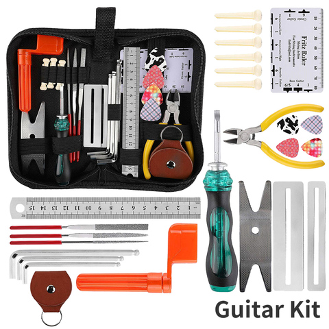 Herramienta para guitarra Kit de herramientas de reparación y de mantenimiento de organizador y te preocupes reemplazar archivo bajo herramienta de limpieza de herramientas Kit de accesorios ► Foto 1/6