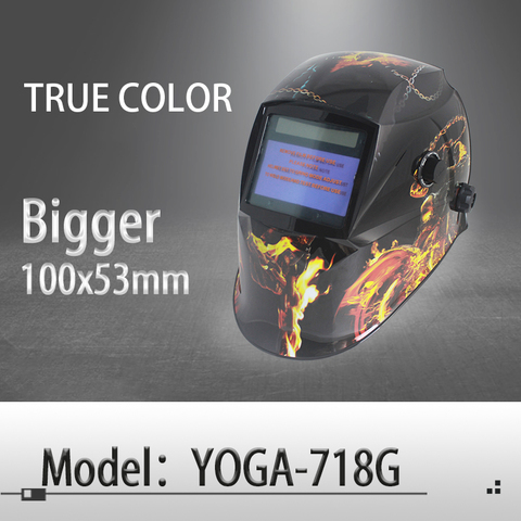 Casco de soldadura de oscurecimiento automático, Máscara de Soldadura, MIG MAG TIG, Color verdadero, Color Real, sensor de arco 4 (Yoga-718G-PRO) ► Foto 1/6