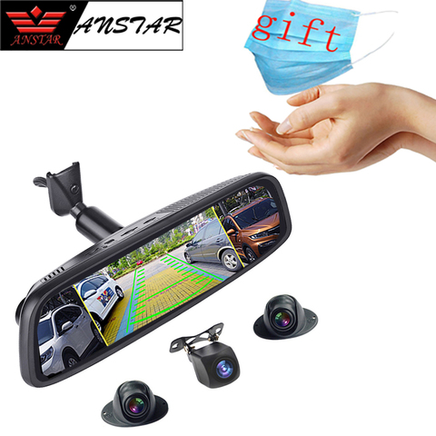 Anstar-retrovisor DVR con cámara de salpicadero y GPS para coche, espejo retrovisor con cámara de salpicadero, 4G, 4 canales, 2GB + 32GB, 10 