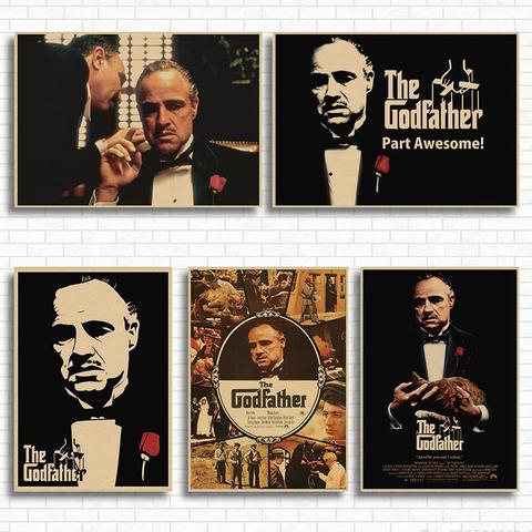 Póster de la película de gánsteres el padrino, cuadro decorativo de la antigua sala de vídeo, el padrino, Marlon Brando ► Foto 1/6