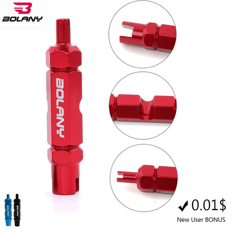 Bolany 1 Uds llave de bicicleta herramienta multifuncional de valor de doble cabeza FV boquillas tubo interior accesorios de bicicleta de eliminación de núcleo ► Foto 1/6