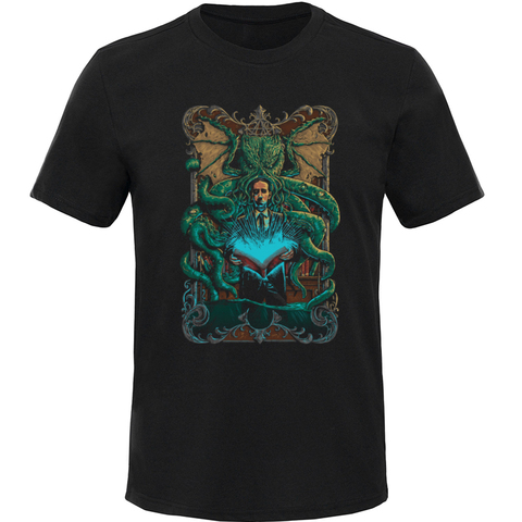 Camiseta de diseñador para hombre, camisa de manga corta de algodón, de 100%, con dibujo de pulpo y monstruo de aguas profundas, Cthulhu Lovecraft ► Foto 1/4