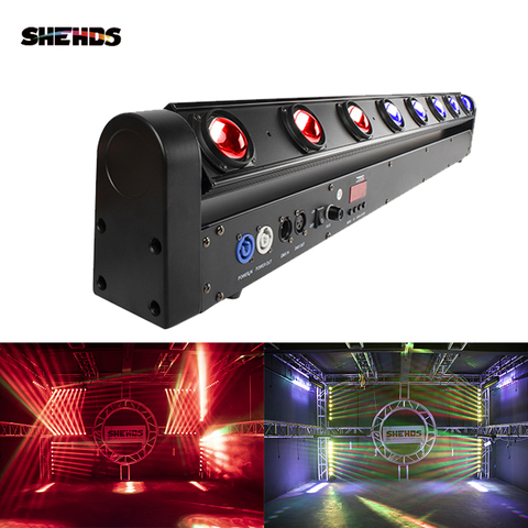 2/4 Uds 8x12W RGBW LED tira de luz con cabezal móvil para DJDisco fiesta boda KTV Bar DMX512 Control SHEHDS etapa dispositivo de iluminación ► Foto 1/6