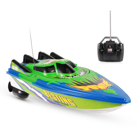 RC Barco de Control de Radio Barco de carreras barco eléctrico RC de alta velocidad juguetes impermeables para niños de regalo sin versión de batería ► Foto 1/6