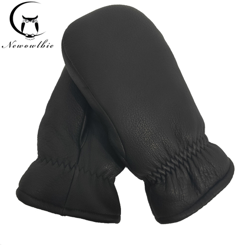 Guantes de piel de oveja para hombre, guantes de piel de oveja gruesa para invierno, cálidos para exteriores, doble capa, diseño de piel de oveja engrosada, novedad de 2022 ► Foto 1/6