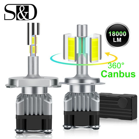 Bombilla led de 360 grados para coche, canbus H7, luz antiniebla, diodo, 18000LM ► Foto 1/6