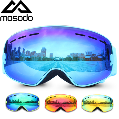 Mosodo-Gafas de esquí antiniebla para niños y niñas, lentes de esquí para chico, tamaño pequeño, UV400, grandes esféricas ► Foto 1/6
