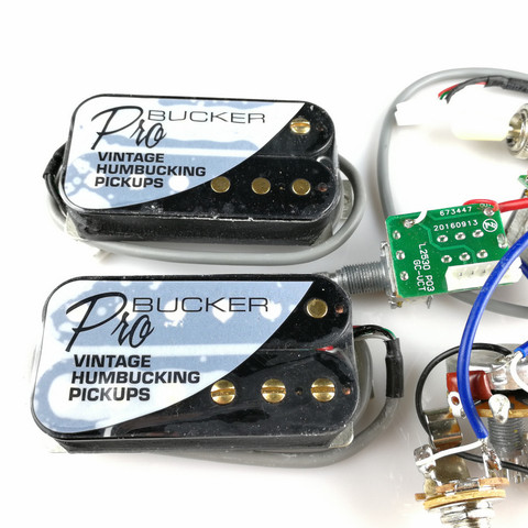 ProBucker-Conjunto de mástil y puente de guitarra eléctrica, pastillas de Humbucker negro con arnés de cableado profesional para EPI, estándar LP, 1 unidad ► Foto 1/6