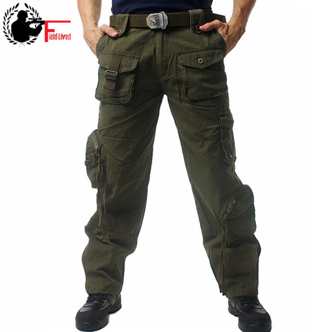 Pantalones tácticos multibolsillos para hombre, ropa de trabajo militar de combate informal, de algodón, Camuflaje, Cargo ► Foto 1/6