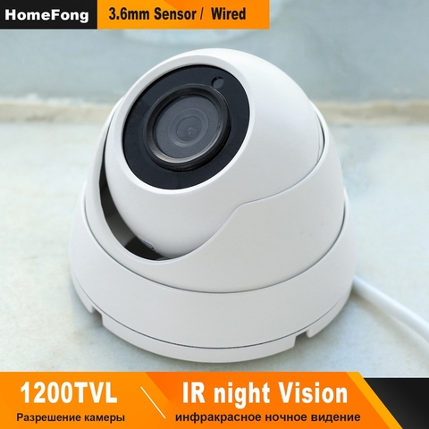 HomeFong-cámara analógica con domo para exteriores, videoportero con cable de 1200TVL, visión nocturna infrarroja giratoria de 360 grados, impermeable ► Foto 1/6