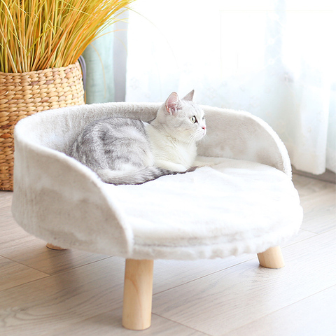 Nido de gato suave y cálido para invierno, cojín bonito de terciopelo para cachorros, cama para perros medianos para dormir, suministros elegantes para mascotas ► Foto 1/6