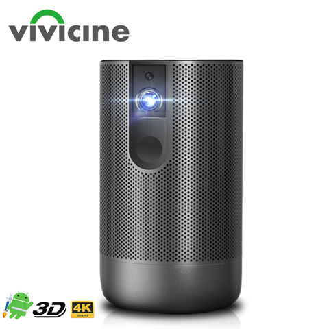 VIVICINE portátil Android 7,1 Full HD 1080P 3D Proyector de cine en casa contra salpicaduras y bandeja para viruta, lámina de acero 1920mm para 1080p Wifi LED Video juego Proyector Beamer ► Foto 1/6