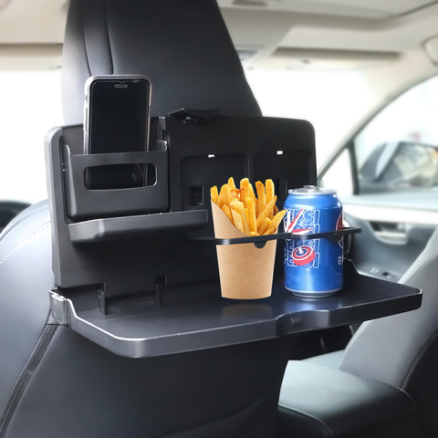 LEEPEE-estante de almacenamiento Interior para coche, soporte para mesa de comedor y bebidas, bandeja plegable para taza de comida, soporte para taza trasera, estilismo para coche ► Foto 1/5