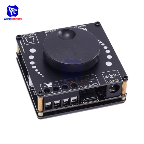 Diymore-Módulo de Audio estéreo inalámbrico con Bluetooth BLE5.0, USB tipo C/AUX, placa amplificadora de potencia Digital con controlador de aplicación, 20Wx2 ► Foto 1/6